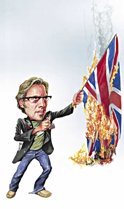 A British lefty burns the Union Jack