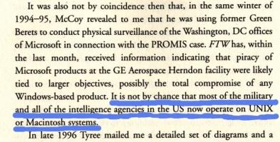 US Army and all Intelligence Agencies run on UNIX or Macintosh