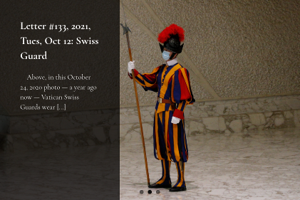 Vatican Swiss Guards wear masks Oct. 24, 2020