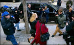 The media horde spies Susan Lindauer in New York after a court appearance last week.